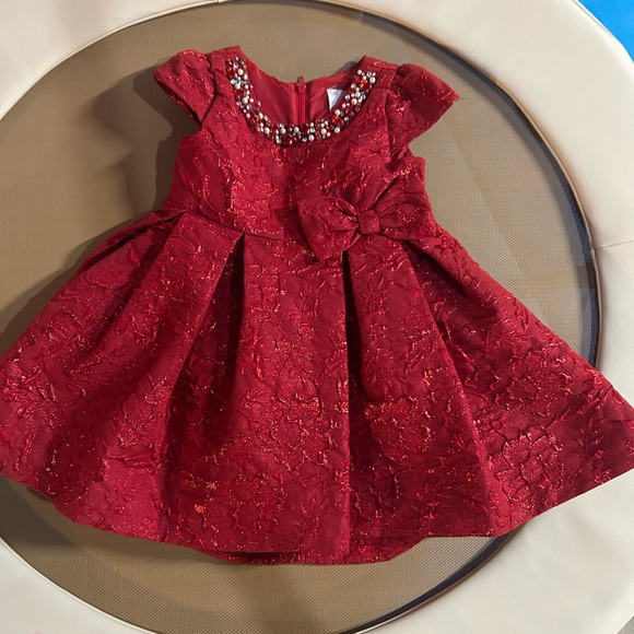 Rare Editions Scarlet Dress with Gem Embellishments - Picture 1 of 3